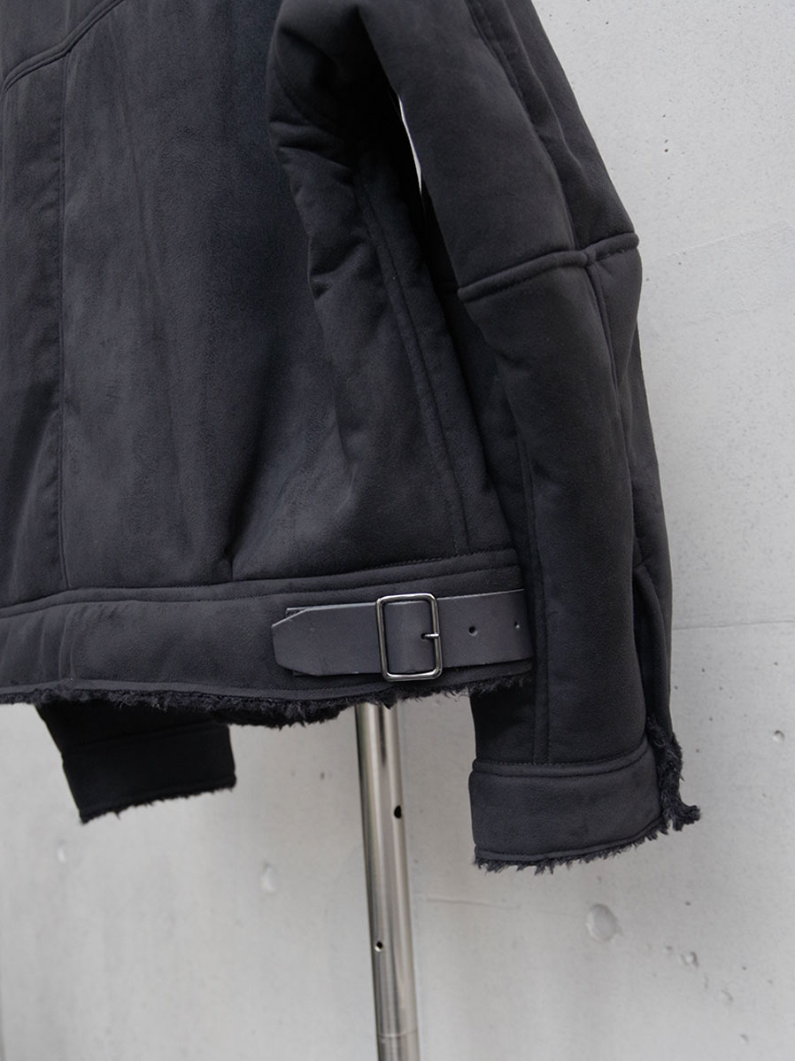 ANCELLM - VEGAN LEATHER BOA ZIP JACKET | BLACK | ジャケット