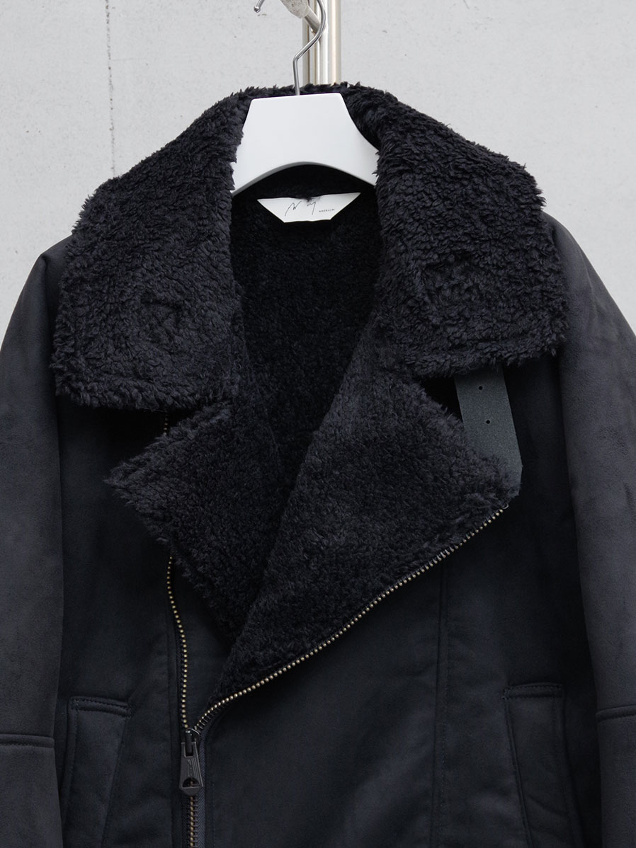 ジャケット・アウター ancellm VEGAN LEATHER BOA ZIP JACKET wFSidzC7wUtU.jpg?width=768