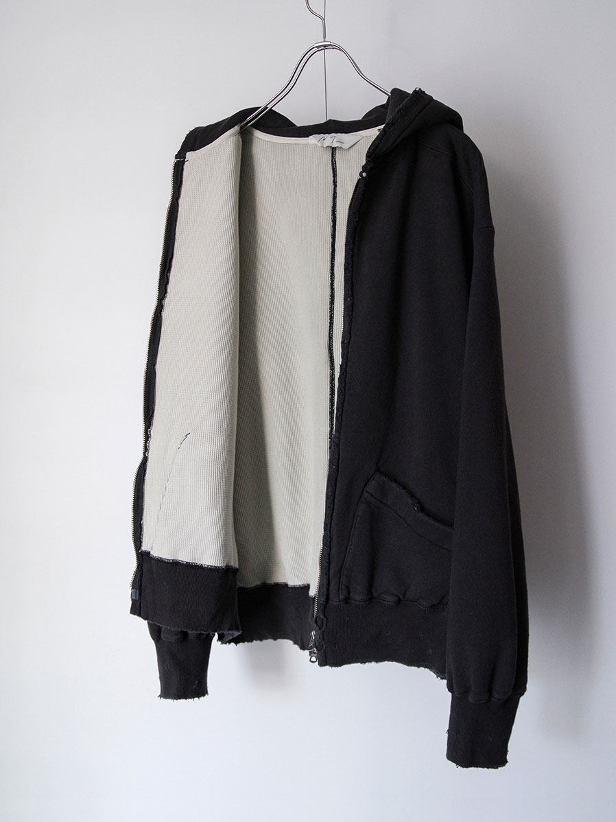 25AW ANCELLM ZIPUP HOODIE 2 ブラック 裏サーマル ANCELLM ZIP UP HOODIE BLACK 2025AW 通販ページ octavia[オクタヴィア]