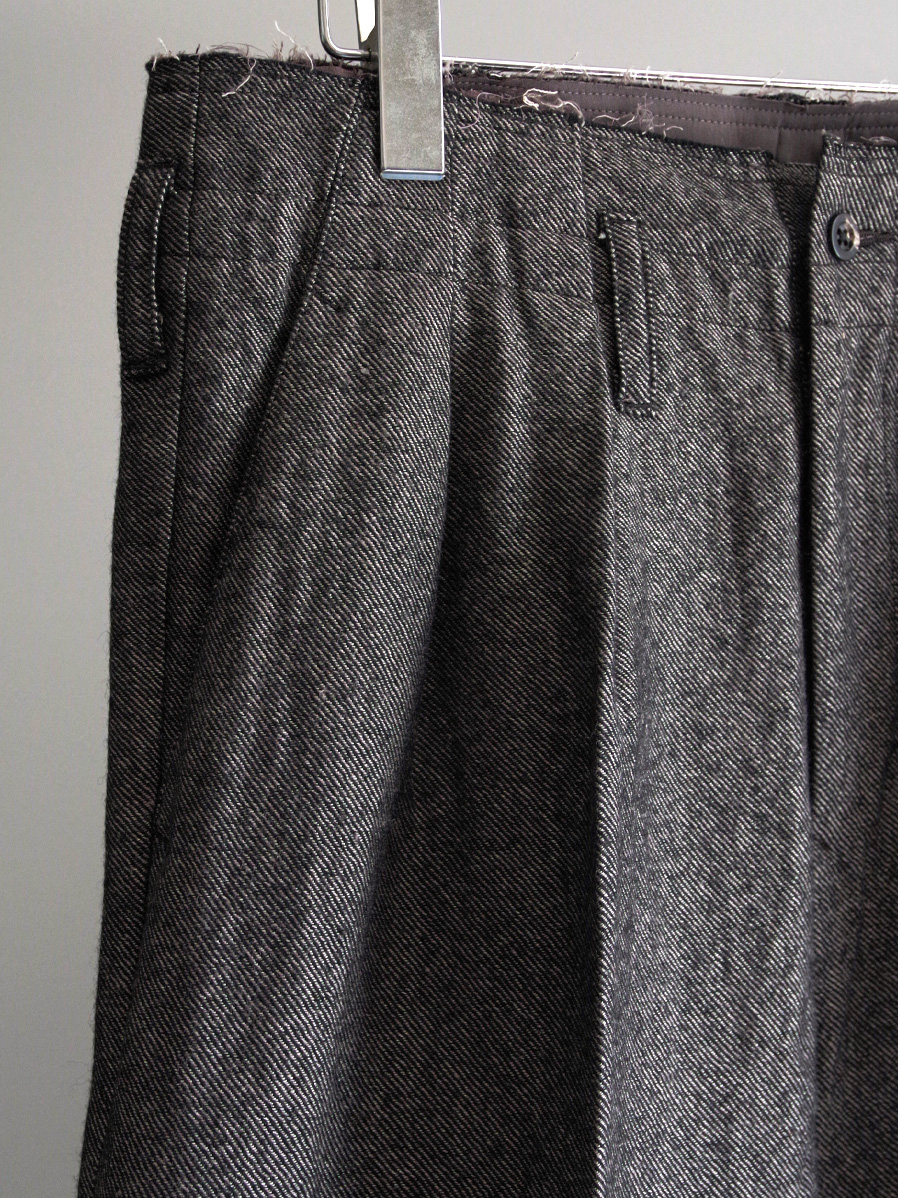 パンツ ANCELLM 25aw SHRINK WOOL WIDE SLACKS SHRINK WOOL WIDE SLACKS(BLACK) – ANCELLM