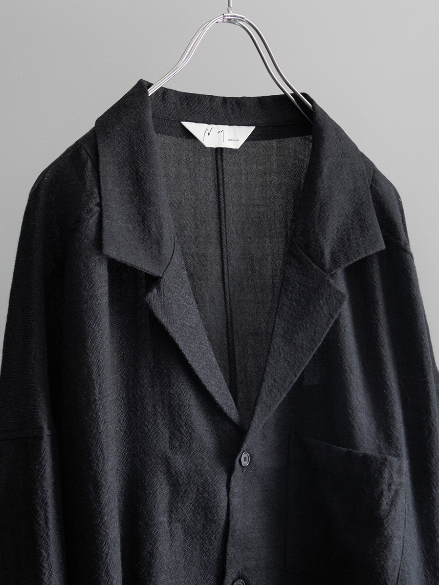 ANCELLM アンセルム WOOL KERSEY TAILORED SHIRT ANCELLM | アンセルム WOOL KERSEY TAILORED SHIRT (BLACK