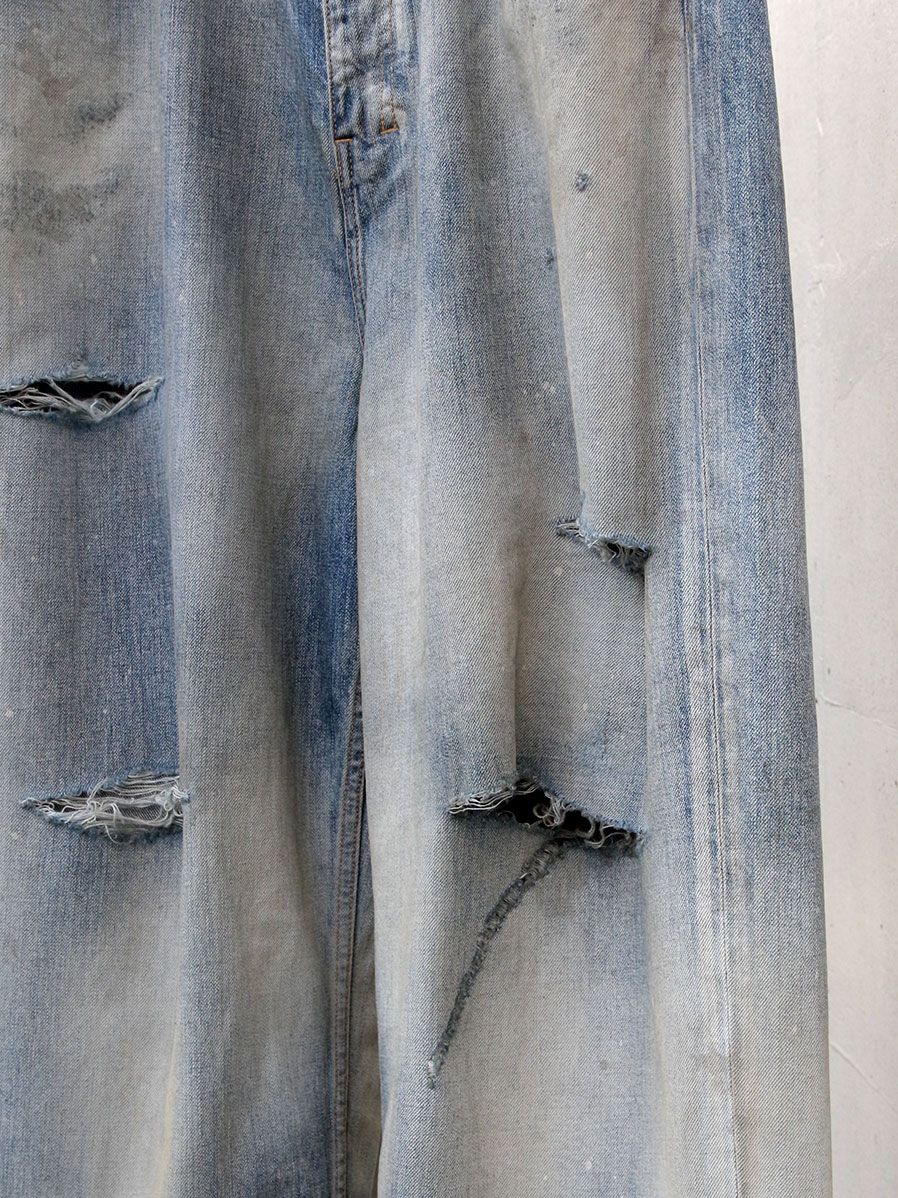 新品DAMAGE WIDE 5P DENIM PANTS INDIGOサイズ1 ANCELLM (アンセルム) 