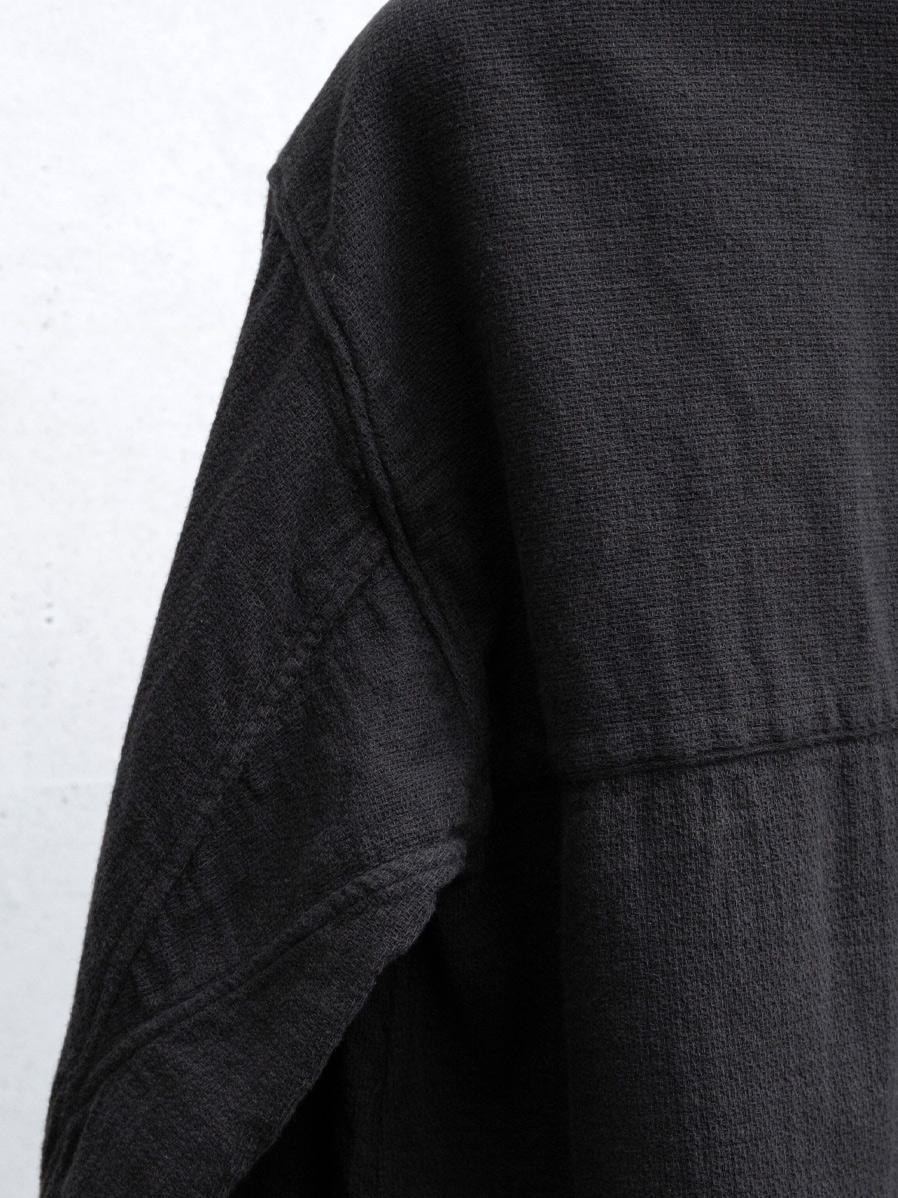 新品ancellm 25SS DOUBLEGAUZE SHIRT ANCELLM - DOUBLEGAUZE SHIRT | BLACK | ダブルガーゼシャツ