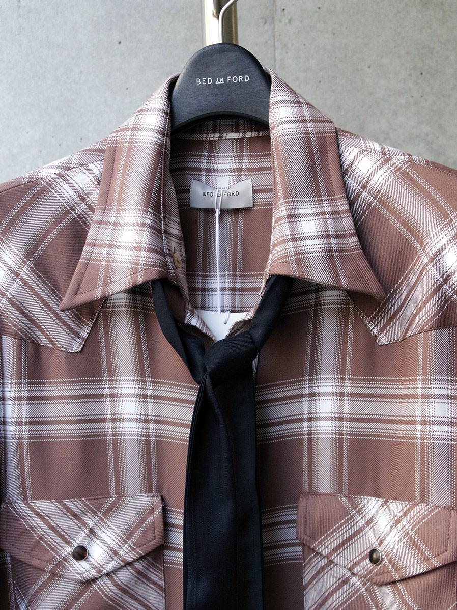 【WALK OF SHAME】 BROWNチェック ベルテッド デイドレス 2025SS】 BED J.W. FORD (ベッドフォード) 