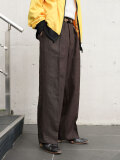 【新品】ANCELLM LINEN 2TUCK SLACKS(BROWN) LINEN 2TUCK SLACKS(BROWN) – ANCELLM